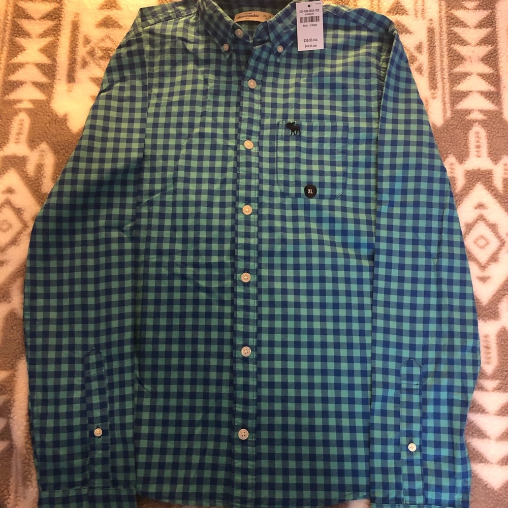 Abercrombie kids boys button down shirt